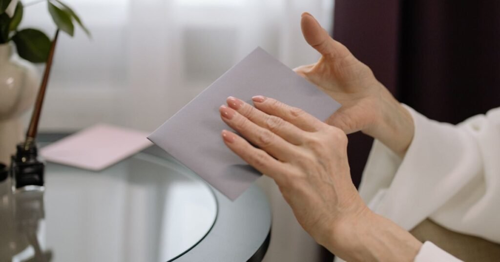 Mãos segurando um envelope — o momento de receber a citação de uma ação monitória do banco